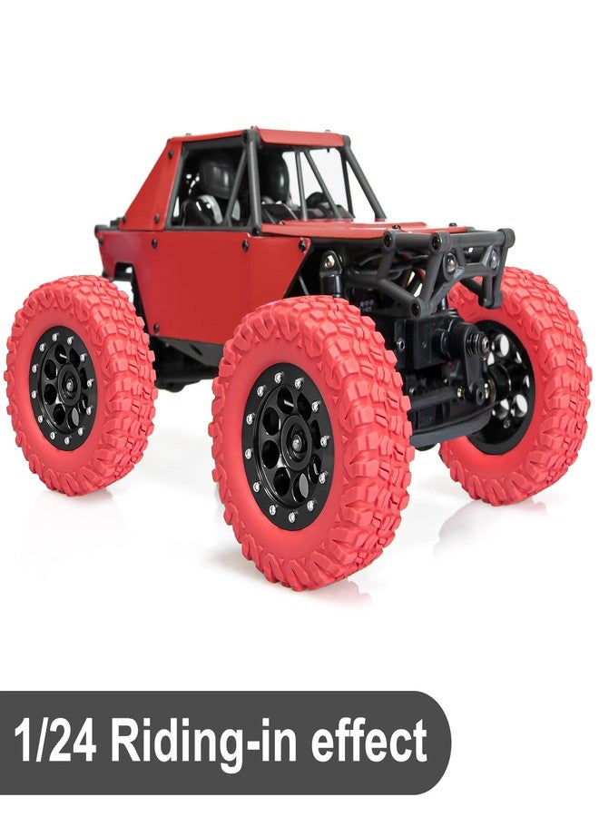 LRFHL SCX24 Wheels 1.3 Beadlock Wheel and Tires for 1/18 1/24 TRX4M SCX24 Upgrade, Colored 1.3 Crawler Tires RC Crawler TRX4M Wheels (4PCS, Red) - Image 4